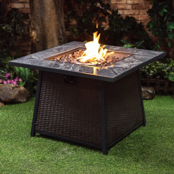 Deko Living Gas Outdoor Firepit Table 35 Inch COB10001 Zoro